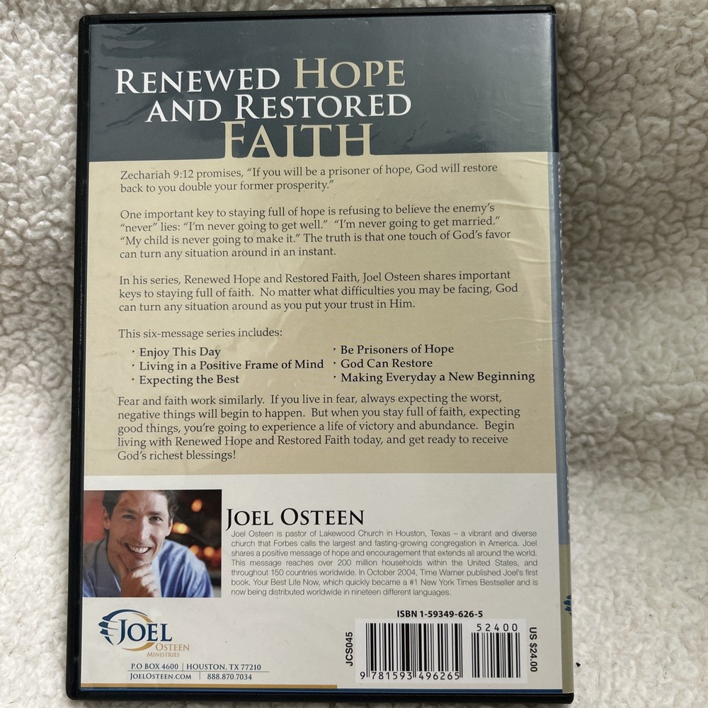 Joel Osteen RENEWED HOPE AND RESTORED FAITH audio CD Feel good Prosperity Gospel - Picture 2 of 8